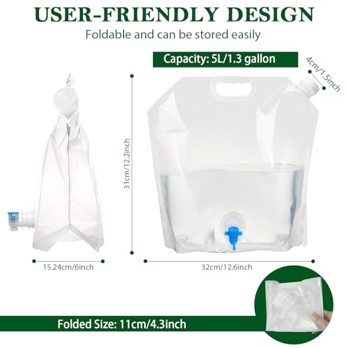 Cooltto 2 Pack 1.3 Gallon Premium Collapsible Water - Image 3