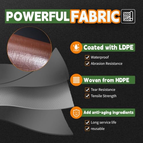 RAINDEWAY 8x8 Feet 18Mil Super Heavy Duty Tarp Waterproof Tarps - Image 4