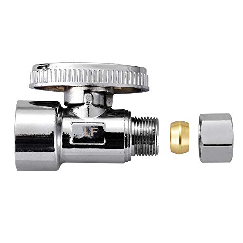 2 Pack Brass 1/2 Inch FIP x 3/8 Inch OD Compression Quarter Turn - Image 4