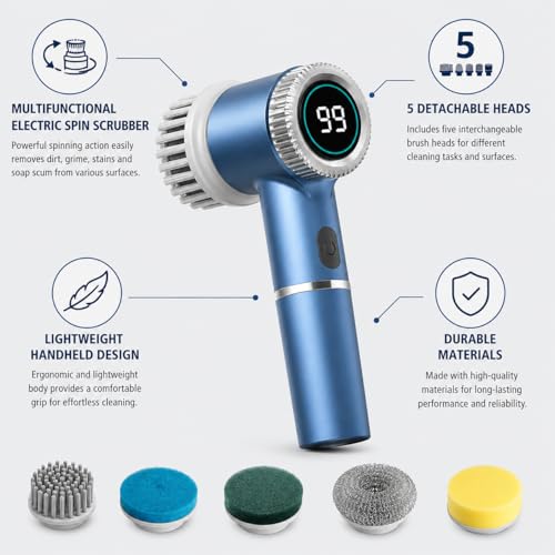 Electric Spin Scrubber Brush, Wireless Rechargeable - Image 5