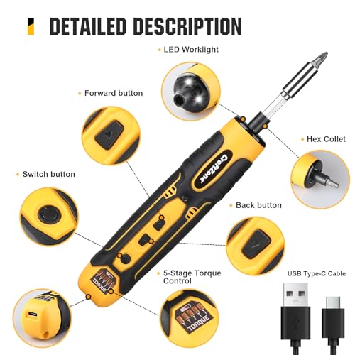 Rechargeable Cordless Electric Screwdriver, 28‑Piece Bit Set - Image 6