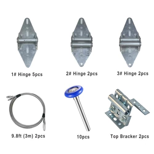 Linwnil Garage Door Rollers Hinges Set Bracket Screw Wire - Image 4
