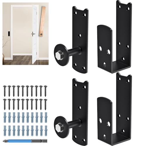 Heavy-Duty 2x4 Door Barricade Brackets with Rotating Lock - 4mm - Image 2