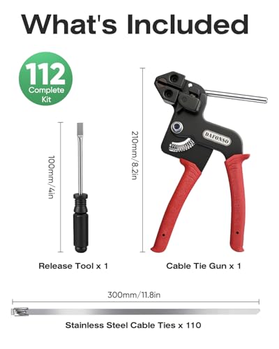 112-Piece Cable Tie Gun Kit, 11.8 Inch 304 Stainless Steel - Image 3