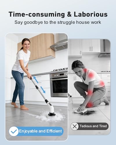 Electric Spin Scrubber, Shower Scrubber with Long Handle - Image 4