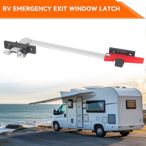 RV Emergency Window Latch Replacement, Aluminum Holder Red Handle - Image 6