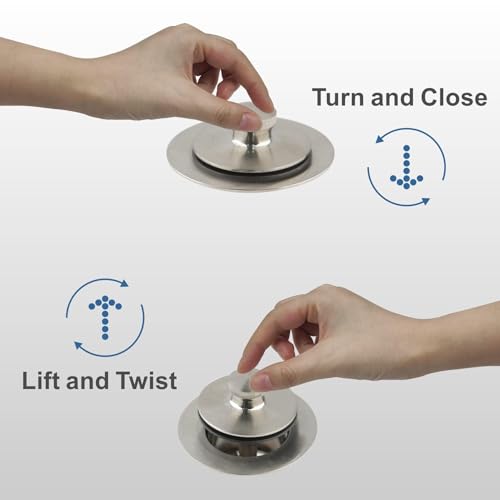 Brushed Nickel Lift and Turn Tub Drain Set,2-Hole Overflow - Image 6