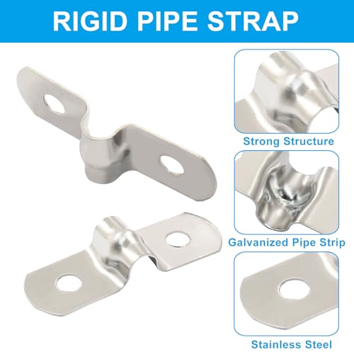 30 Pcs 1/4 Inch Two-Hole U Pipe Clamp Strap, M5 Stainless Steel - Image 5