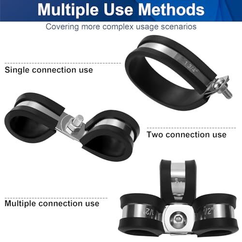 111 Pcs Cable Clamps - 10 Size Pipe Clamps Assortment Kit | Hand Tools - Image 6