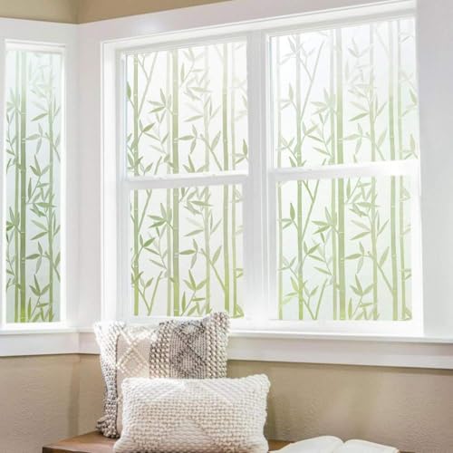 Finnez Bamboo Window Privacy Film, Frosted Glass Decorative - Image 6