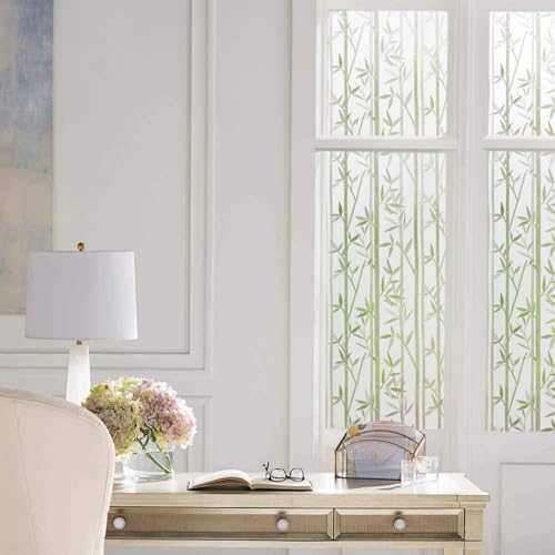Finnez Bamboo Window Privacy Film, Frosted Glass Decorative - Image 3