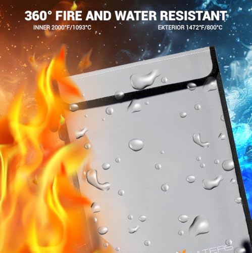 Upgraded Two Pockets Fireproof Document Bag (2000℉), 15”x - Image 6