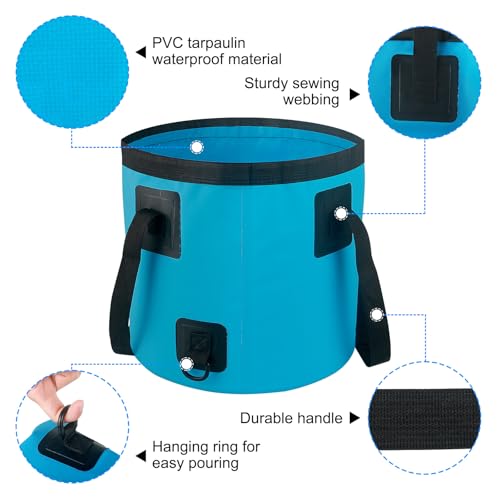5 Gallon Collapsible Bucket with Handle, Car Wash Bucket - Image 4