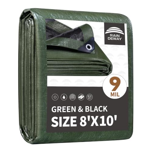 RAINDEWAY 8x10 Feet Tarp Waterproof 9Mil Multipurpose Poly Tarps - Image 2