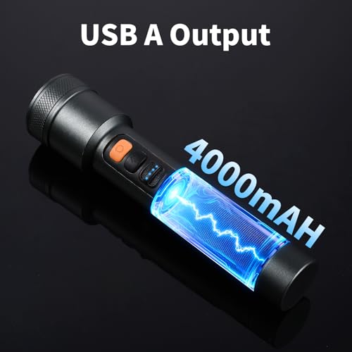 VAVOFO Rechargeable LED Flashlight, Gray & Orange - Image 7