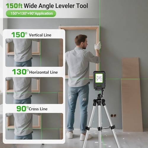Laser Level and 40in Tripod, Huepar 150°/150Ft Laser Level - Image 4