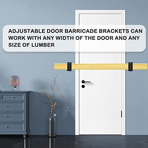 Adjustable Door Barricade Brackets, Heavy Duty Door Security - Image 5