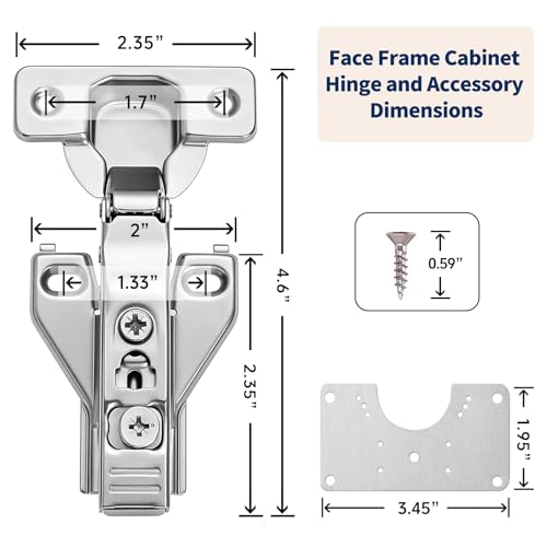 Cabinet Hinges - 50 Pack Soft Close Kitchen Cabinet Hinges - Image 3