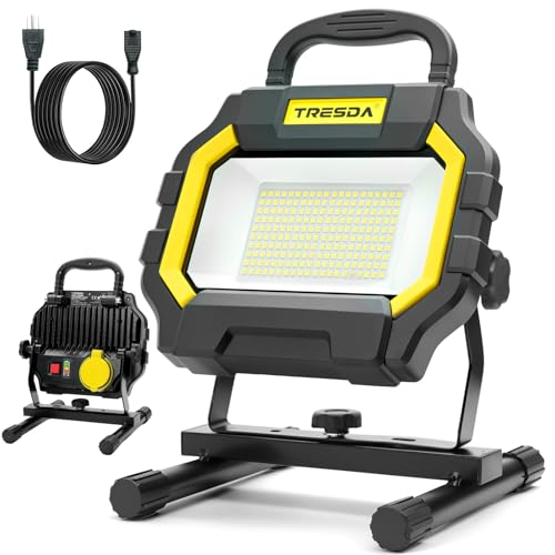 6000LM Hybrid LED Work Light, Dual-Power for Construction Garage - Image 2