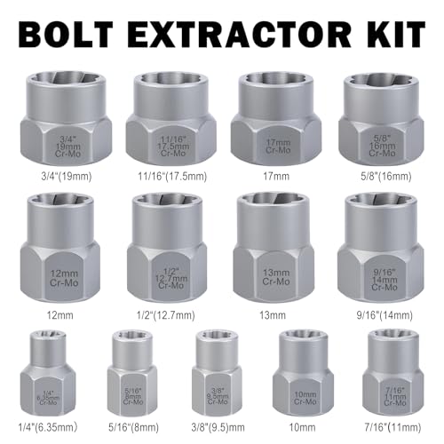 Bolt Extractor Kit, 14 PCS Impact Bolt & Nut Remover Set - Image 5