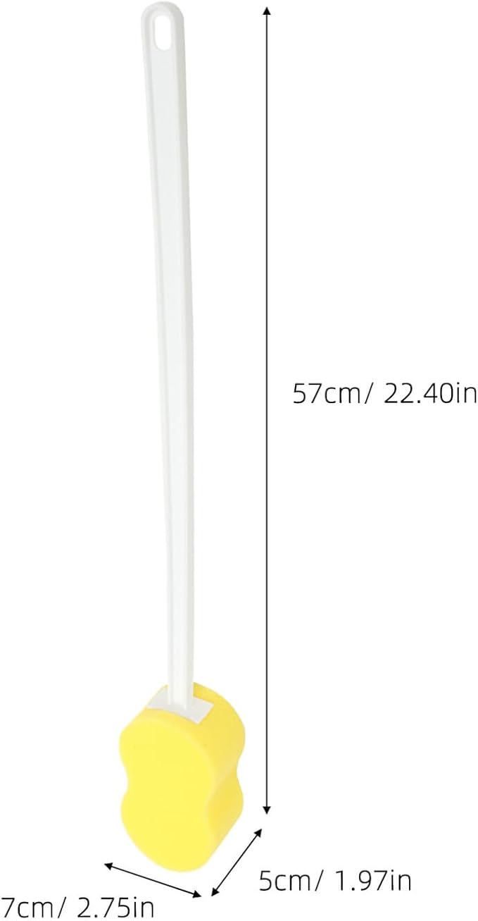 minkissy Long Handle Bath Brush 22.44 Inch Body Scrub Brush for Shower Exfoliating Sponge Body Scrubber with Long Handle for Back and Foot Cleaning