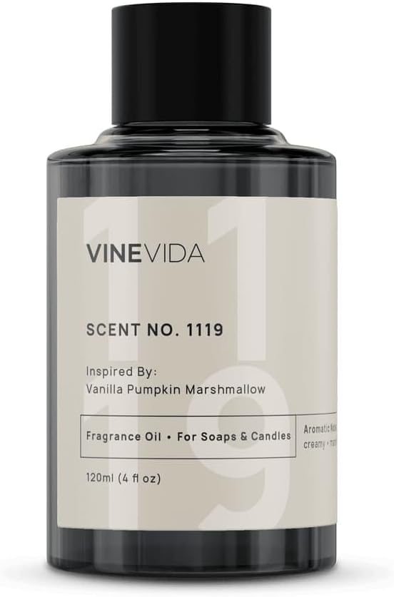 VINEVIDA [4oz] Vanilla Pumpkin Marshmallow Fragrance Oil for Soap Making Scents for Candle Making, Perfume Oils, Soy Candles, Home Scents Oil Diffusers, Bath Scent Bomb Oils, Linen Spray, Lotions