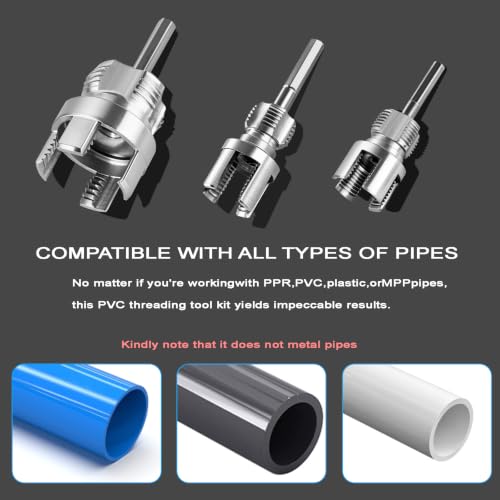 3PCS PVC Pipe Threader Kit for Drill - Image 6