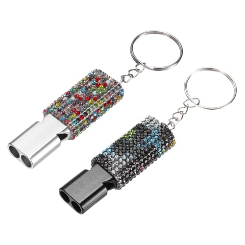 Bling Whistle Metal Crystal Whistles with Key Ring - Image 2