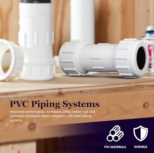 Midline Valve 582DD100 PVC Compression Coupling Pipe Fitting; 1 - Image 7