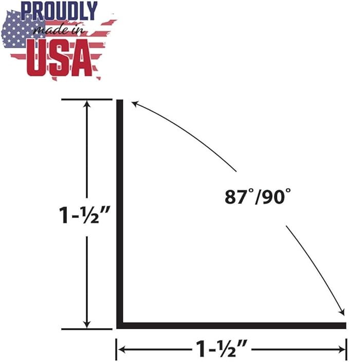 Outwater Plastics 1940-Bk Black 1-1/2 Inch X 1-1/2 Inch X 3/64 (.047) Inch Thick Styrene Plastic Even Leg Angle Moulding 48 Inch Lengths (Pack of 3)