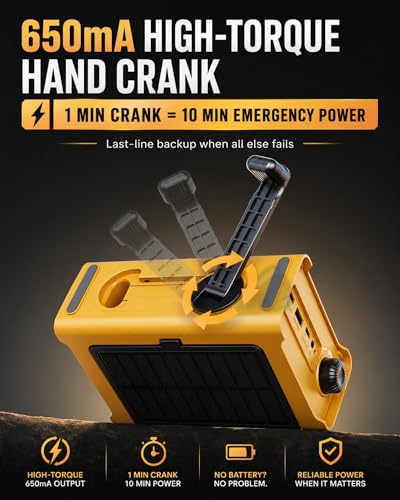 Emergency Radio with Hand Crank & Solar, NOAA Weather Band - Image 5