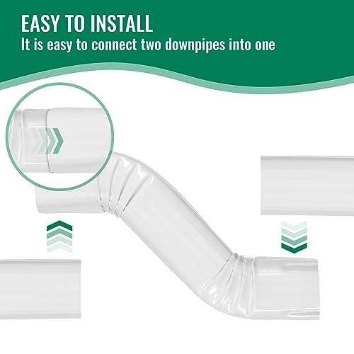 SUKABU Downspout Leader Gutter Offset 3x4 White (Gloss) Offset 3" - Image 3