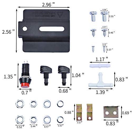 OTUAYAUTO Universal Windshield Washer Bottle, 12V Washer Pump - Image 4