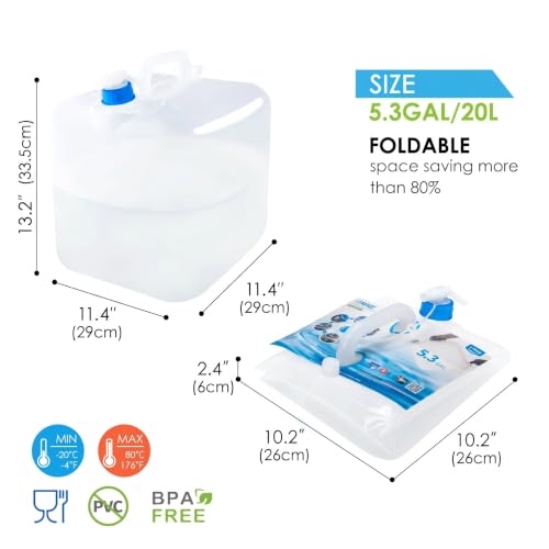 BPA-Free Collapsible Water Container with Spigot, 4-Pack - Image 3