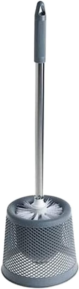 Toilet Brush Toilet Brush and Holder Openwork Base Stainless Steel Handle Toilet Brush Set Floor Standing Bathroom Brush Toilet Tools (Color : Dark Blue, Size : 13.5 * 47.5cm)