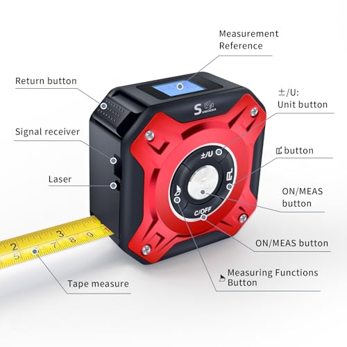 2 in 1 Laser Tape Measure with Level | 131ft/40M - Image 3