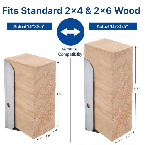 50 Pack 2x4 Fence Rail Brackets for Lumber, 18 Gauge Galvanized - Image 4