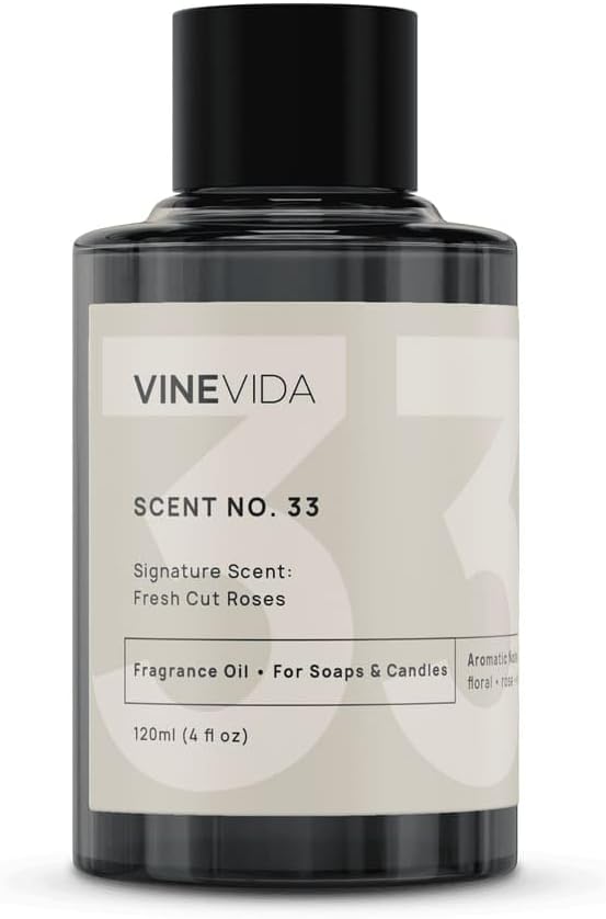 VINEVIDA [4oz] Fresh Cut Roses Fragrance Oil for Candle Making and Soap Making - Premium Candle Scents for Soy Candles