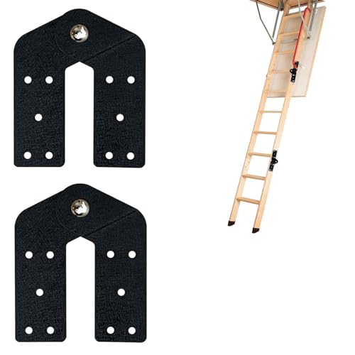 Attic Ladder Hinge Pull Down Stair Parts, 2 Pcs, Black - Image 2
