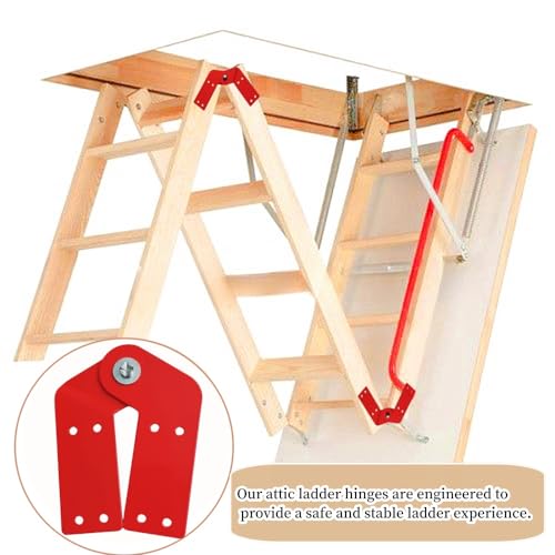 2Pcs Attic Ladder Hinge Aluminum Herringbone Folding - Image 6