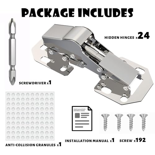 BESTEEL 24 Pack Hidden Hinges Upgrade Soft Close Surface - Image 4