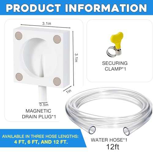 NNG Magnetic Window AC Drain Kit with 12 ft Clear Hose | Hand Tools - Image 3