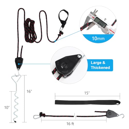 RV Awning Tie Down Kit 10mm Rope, Heavy Duty Wind-Proof - Image 3