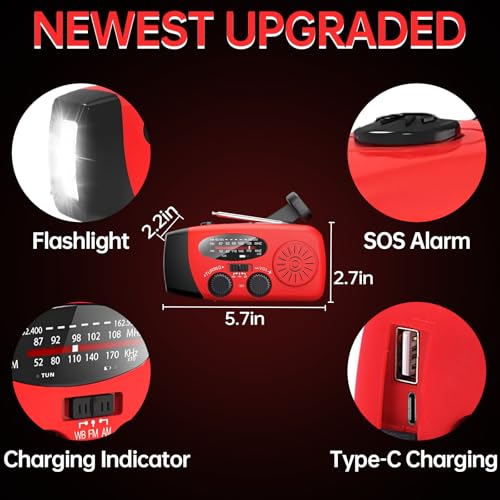 NOAA Solar Hand Crank Emergency Weather Radio - Image 4