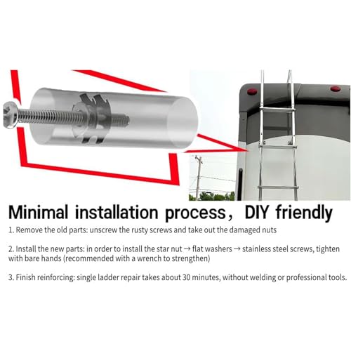 8-Piece Stainless Steel RV Ladder Repair Nut Kit | Home Repair - Image 4