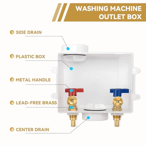 Universal Washing Machine Outlet Box, 1/2-Inch Pex Crimp x - Image 5