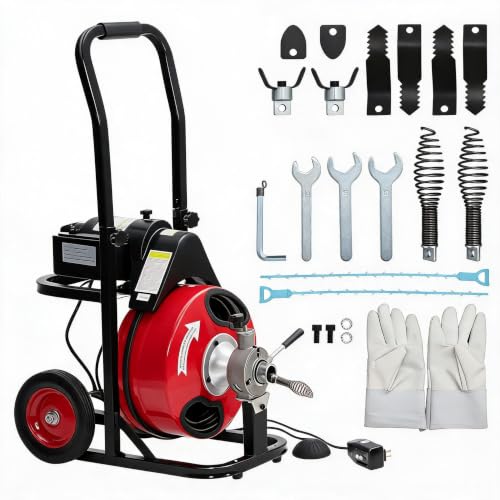 Electric Drain Cleaner Machine, 100FT x 1/2IN Steel Core - Image 2