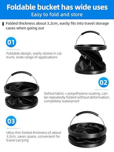 4 Gallon Collapsible Bucket with Handle,Waterproof- Car - Image 3