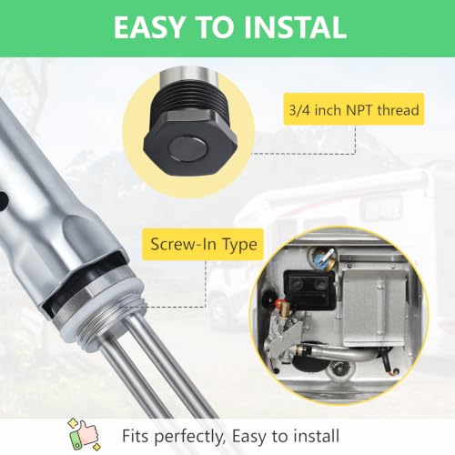 RV Water Heater Anode Rods,520900 Heating Element & Flush - Image 8