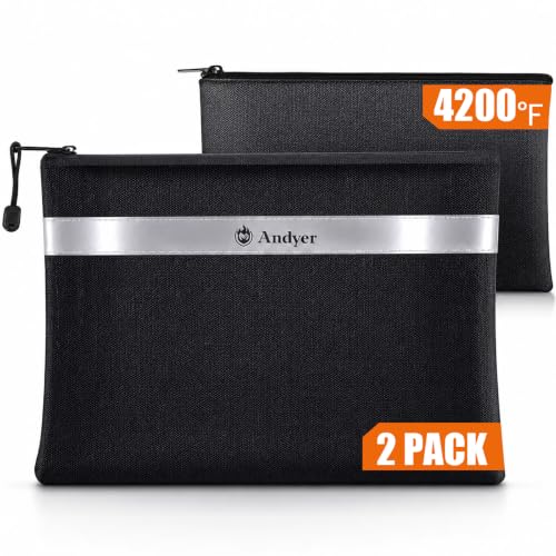 Fireproof Money Bag for Cash, 2 Pack Fire Proof Bag for Documents - Image 2